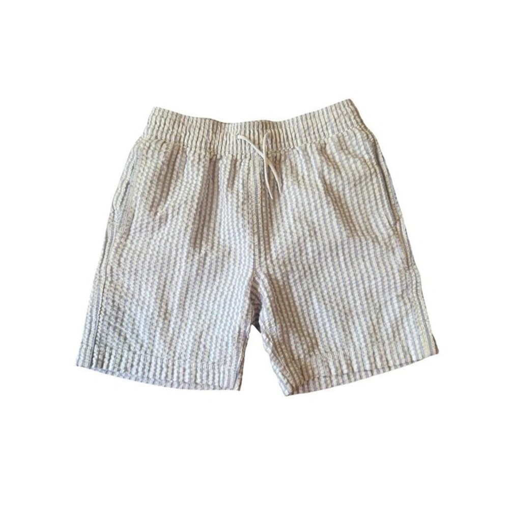 J.Crew Crewcuts Kids Purple & White Seersucker Swim Trunks Size 8